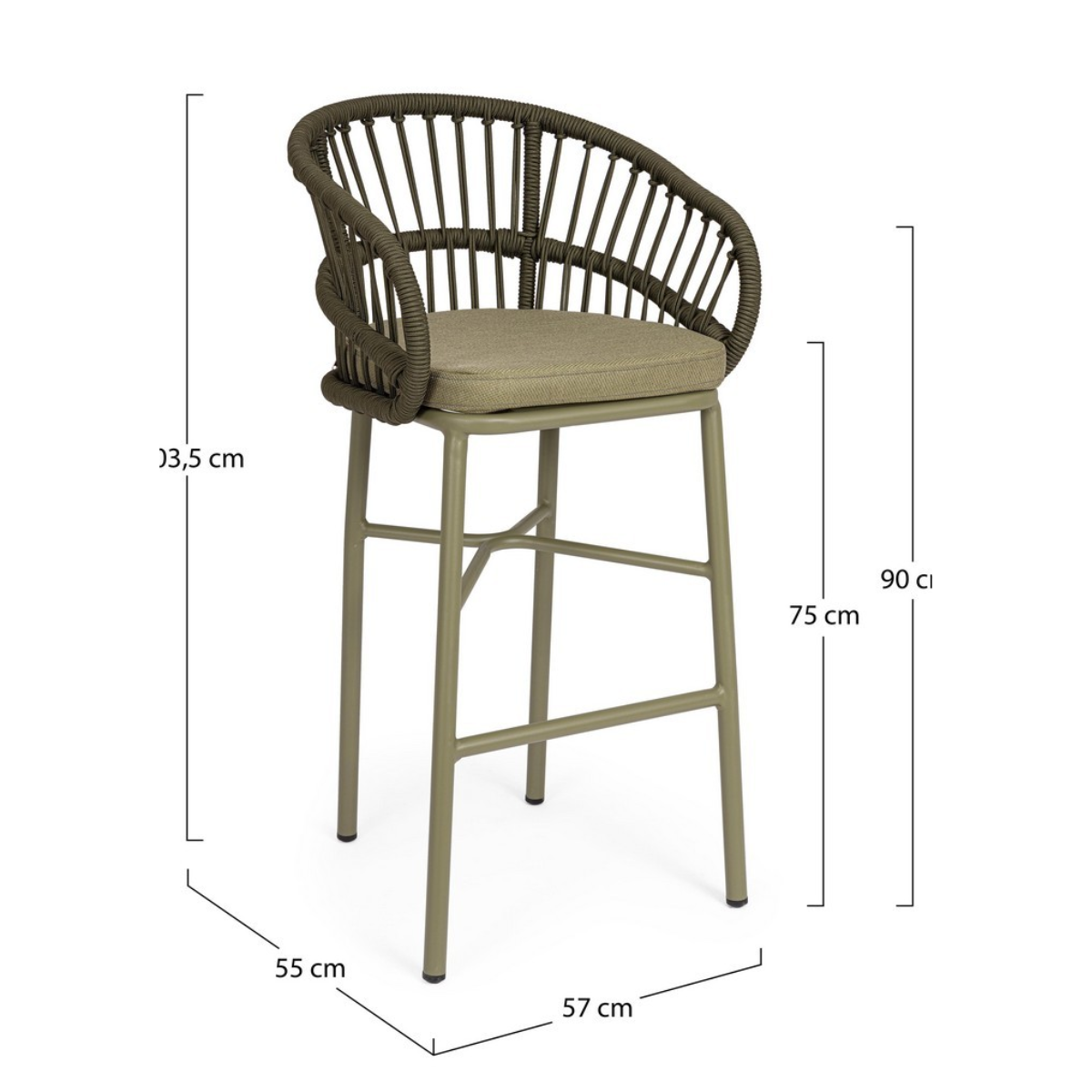 BT LASVEGAS  design Polyrattan outdoor bar stool